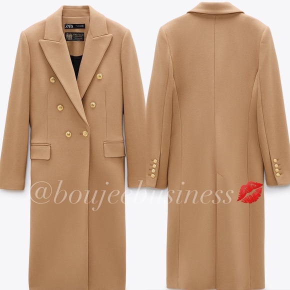ZARA BNWT Buttoned Wool Blend Coat - Picture 8 of 8